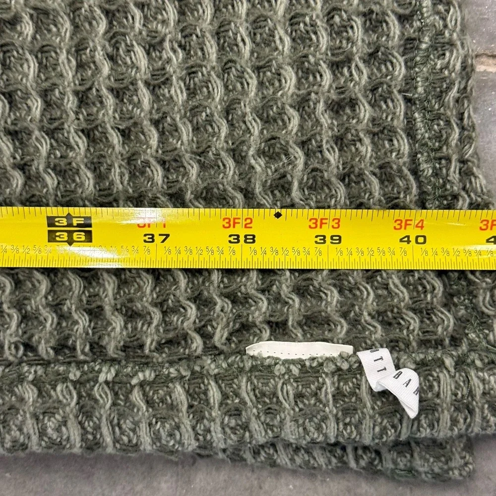 Pottery Barn Waffle Weave Blanket Green Full Size 80x82